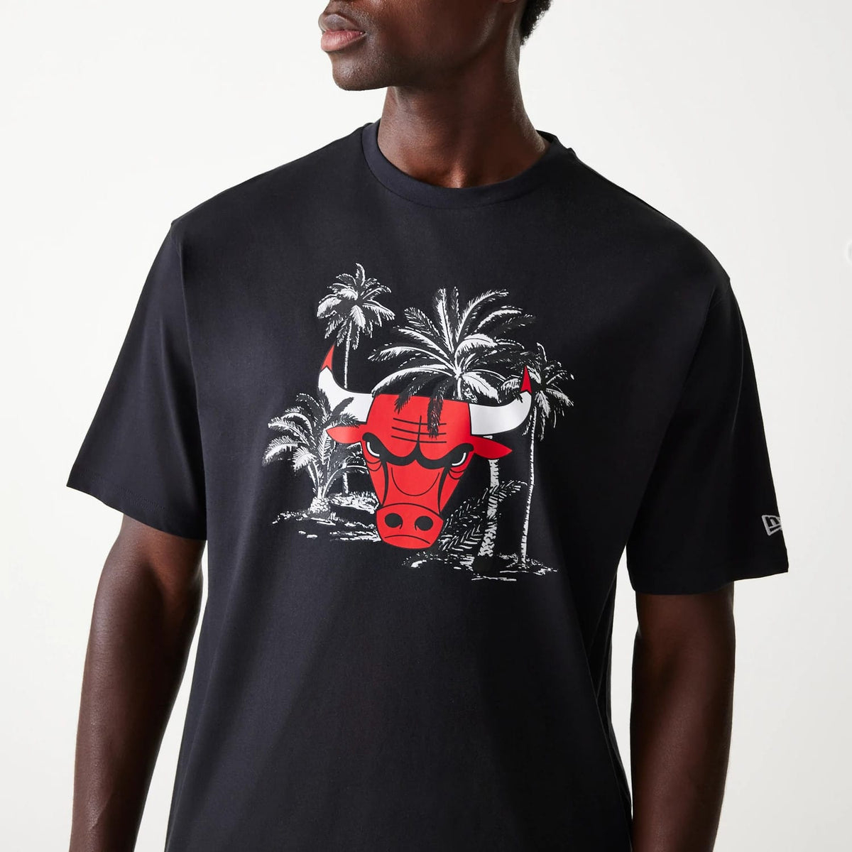 Chicago Bulls NBA Palm Tree Black Oversized T-Shirt-klyvox