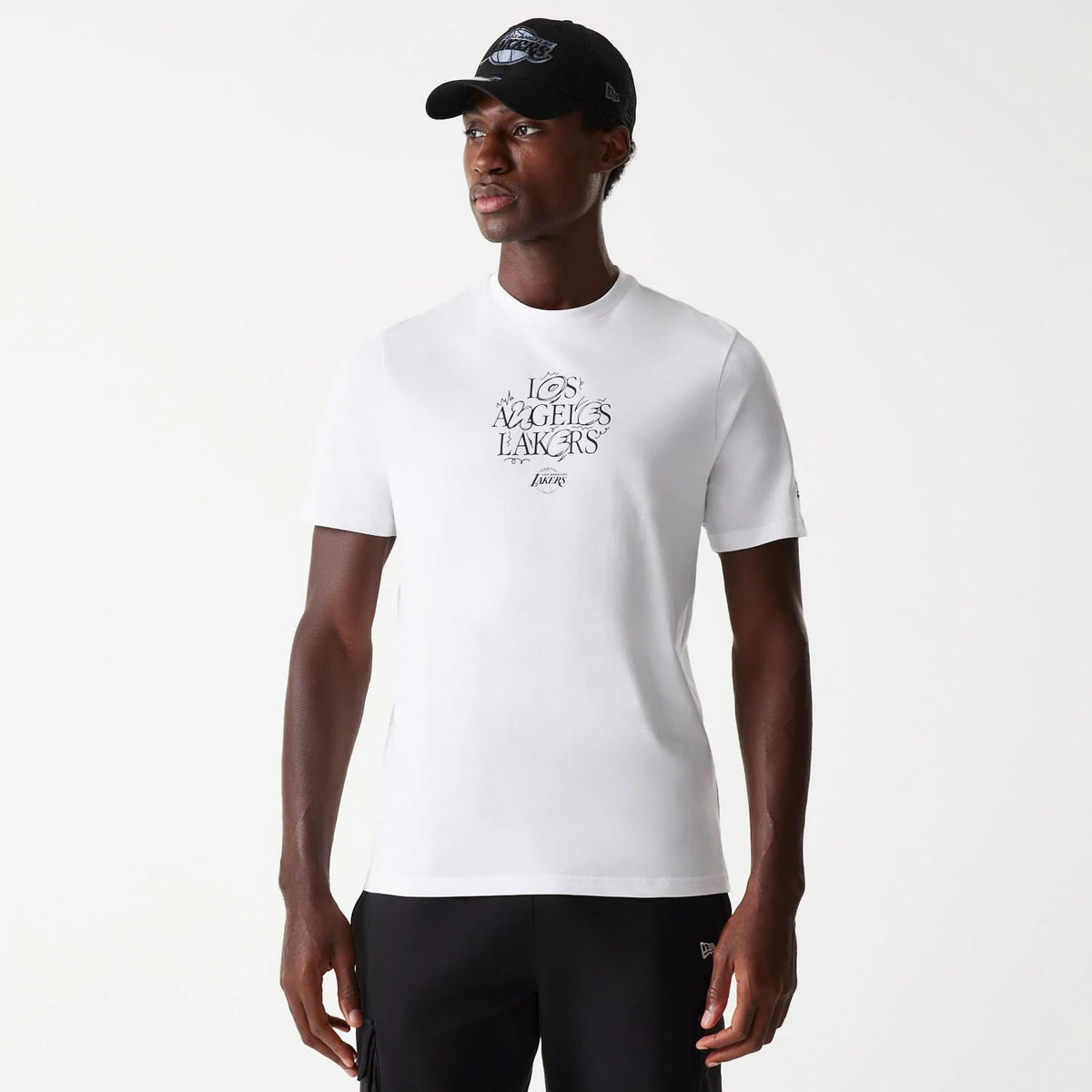 LA Lakers NBA Court Graphic White T-Shirt-klyvox