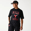 Chicago Bulls NBA Team Graphic Black Oversized T-Shirt-klyvox