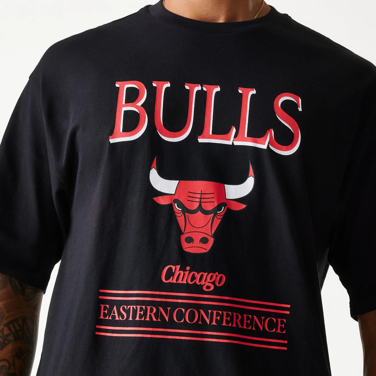 Chicago Bulls NBA Team Graphic Black Oversized T-Shirt-klyvox