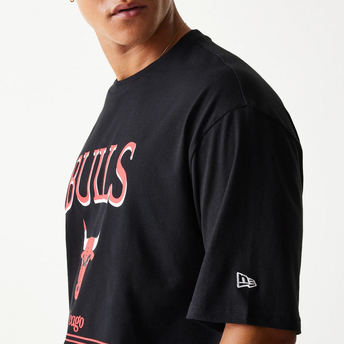 Chicago Bulls NBA Team Graphic Black Oversized T-Shirt-klyvox