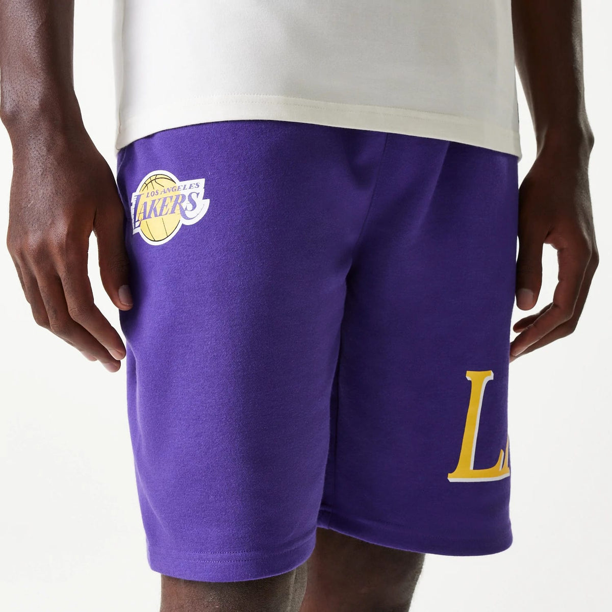 LA Lakers NBA Team Graphic Purple Shorts-klyvox