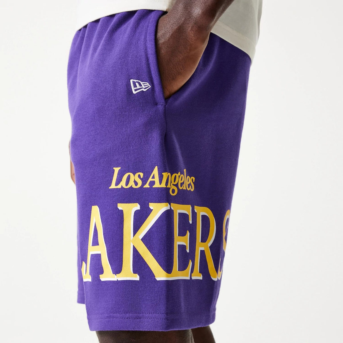 LA Lakers NBA Team Graphic Purple Shorts-klyvox