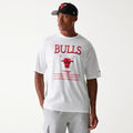 Chicago Bulls NBA Team Graphic White Oversized T-Shirt-klyvox