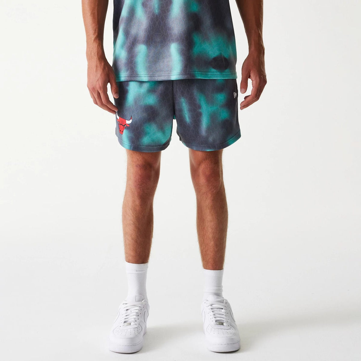 Chicago Bulls NBA All Over Print Green Shorts-klyvox