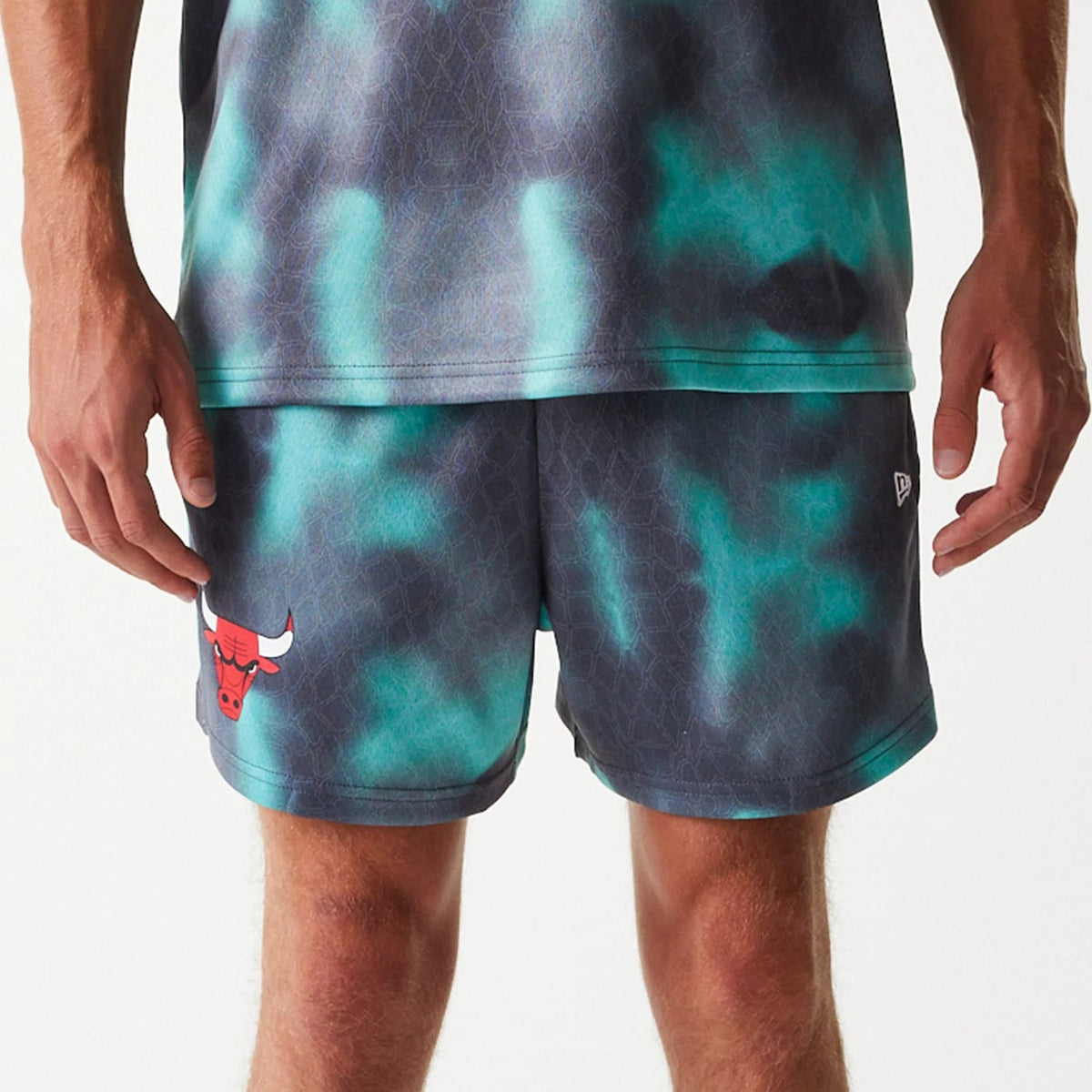 Chicago Bulls NBA All Over Print Green Shorts-klyvox