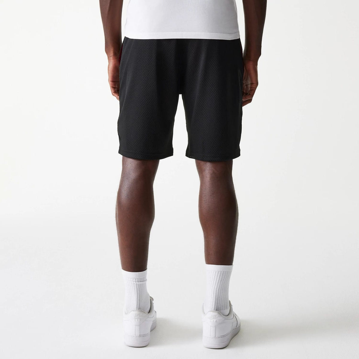 New Era Black Mesh Shorts-klyvox