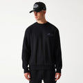 New Era Waffle Black Oversized Crew Neck Sweater-klyvox