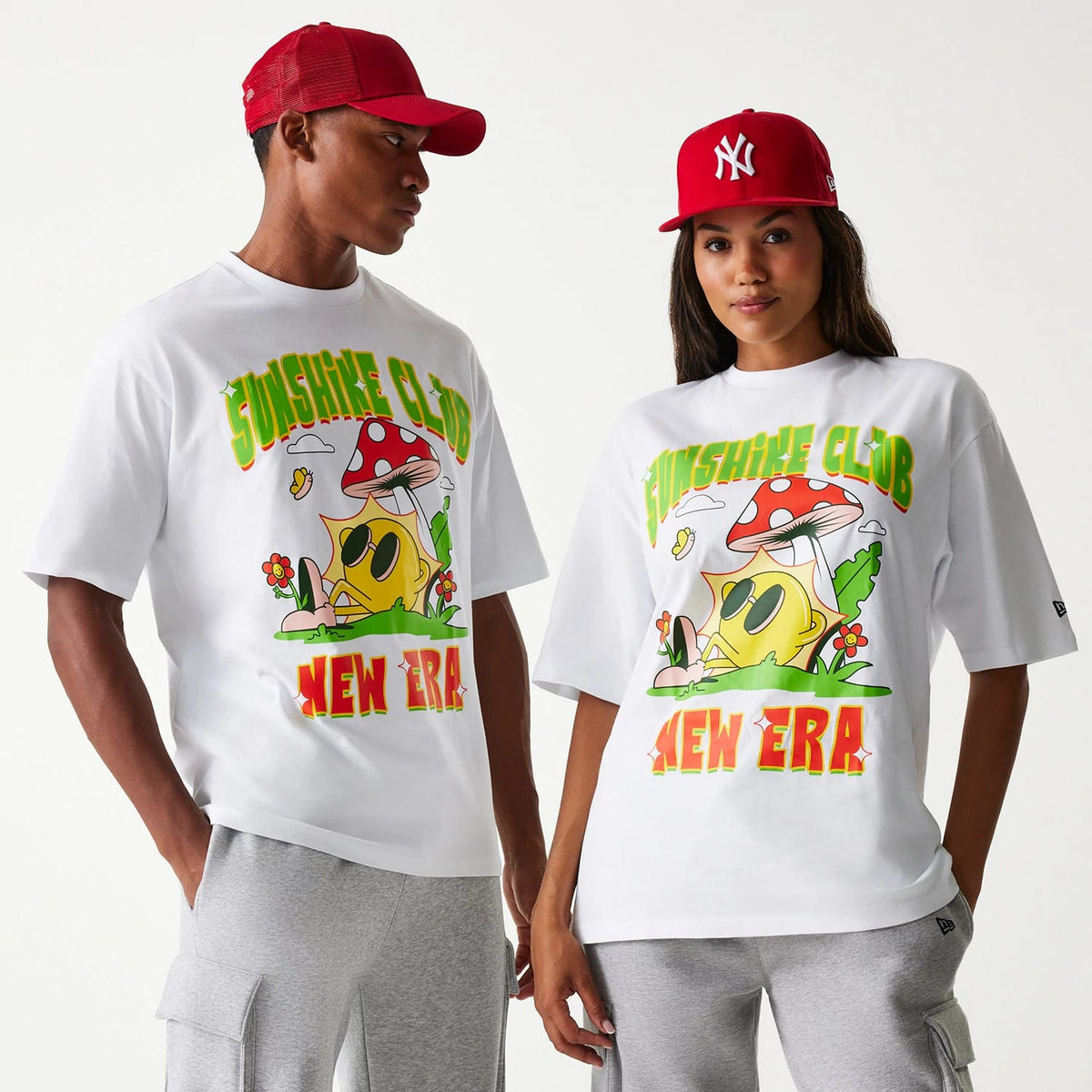New Era Outdoor Graphic White Oversized T-Shirt-klyvox