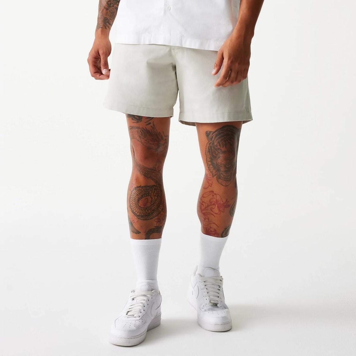 New Era Cream Chino Shorts-klyvox