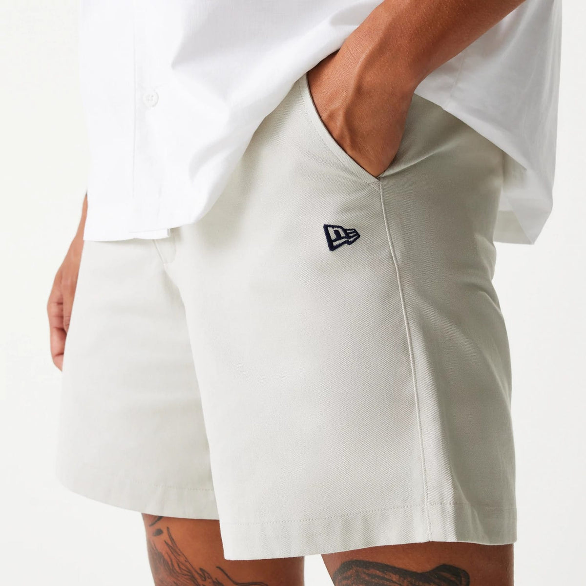 New Era Cream Chino Shorts-klyvox