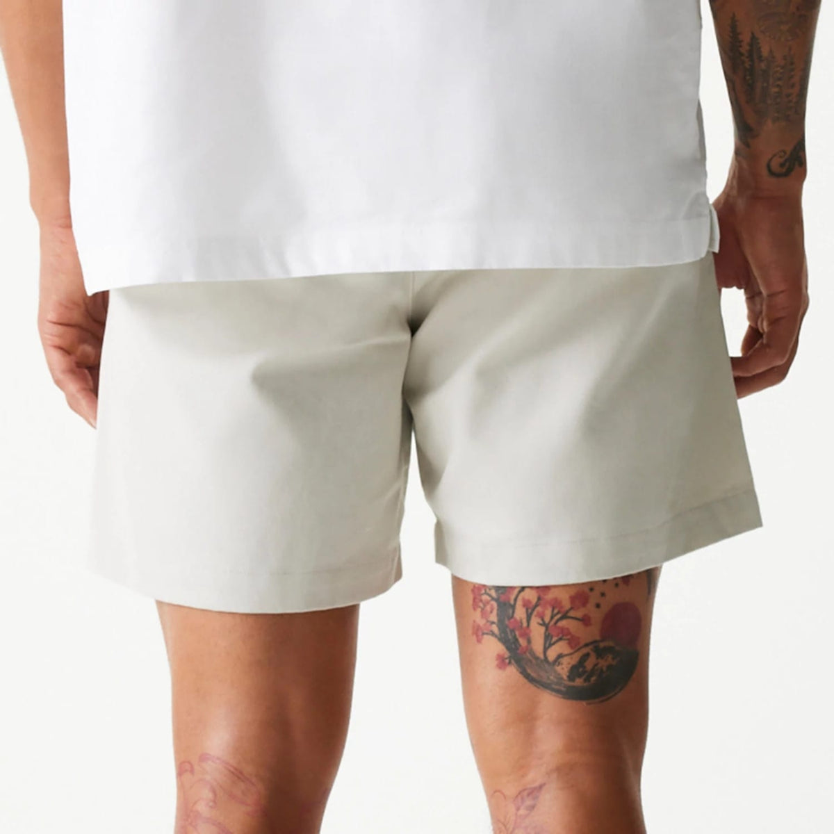 New Era Cream Chino Shorts-klyvox