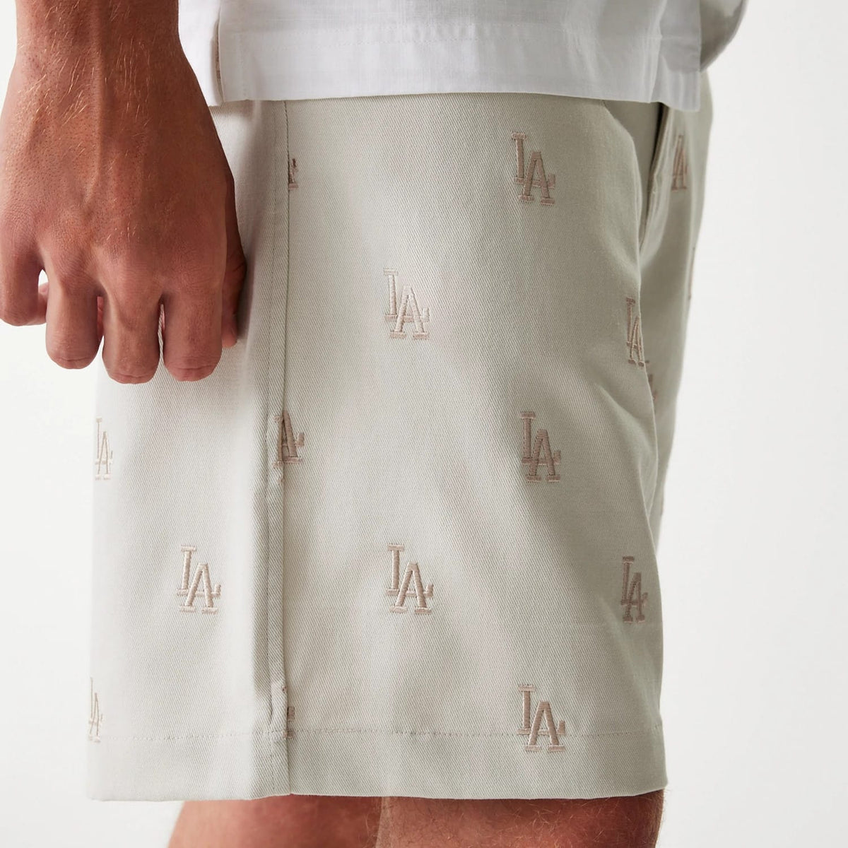 LA Dodgers MLB Monogram Cream Shorts-klyvox