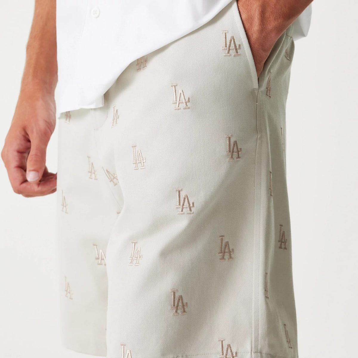 LA Dodgers MLB Monogram Cream Shorts-klyvox