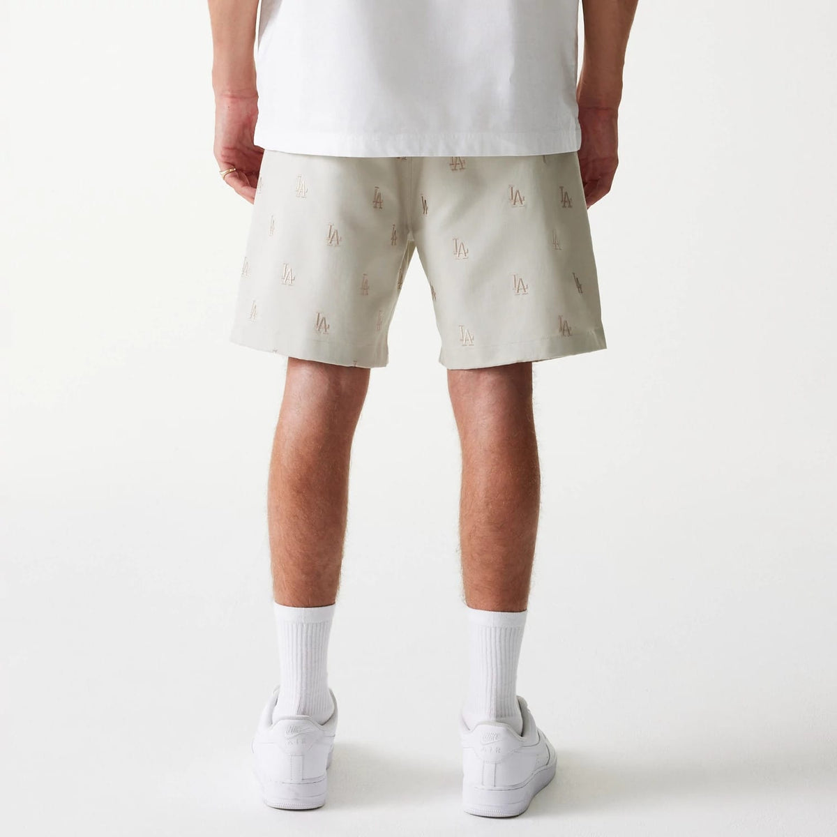 LA Dodgers MLB Monogram Cream Shorts-klyvox