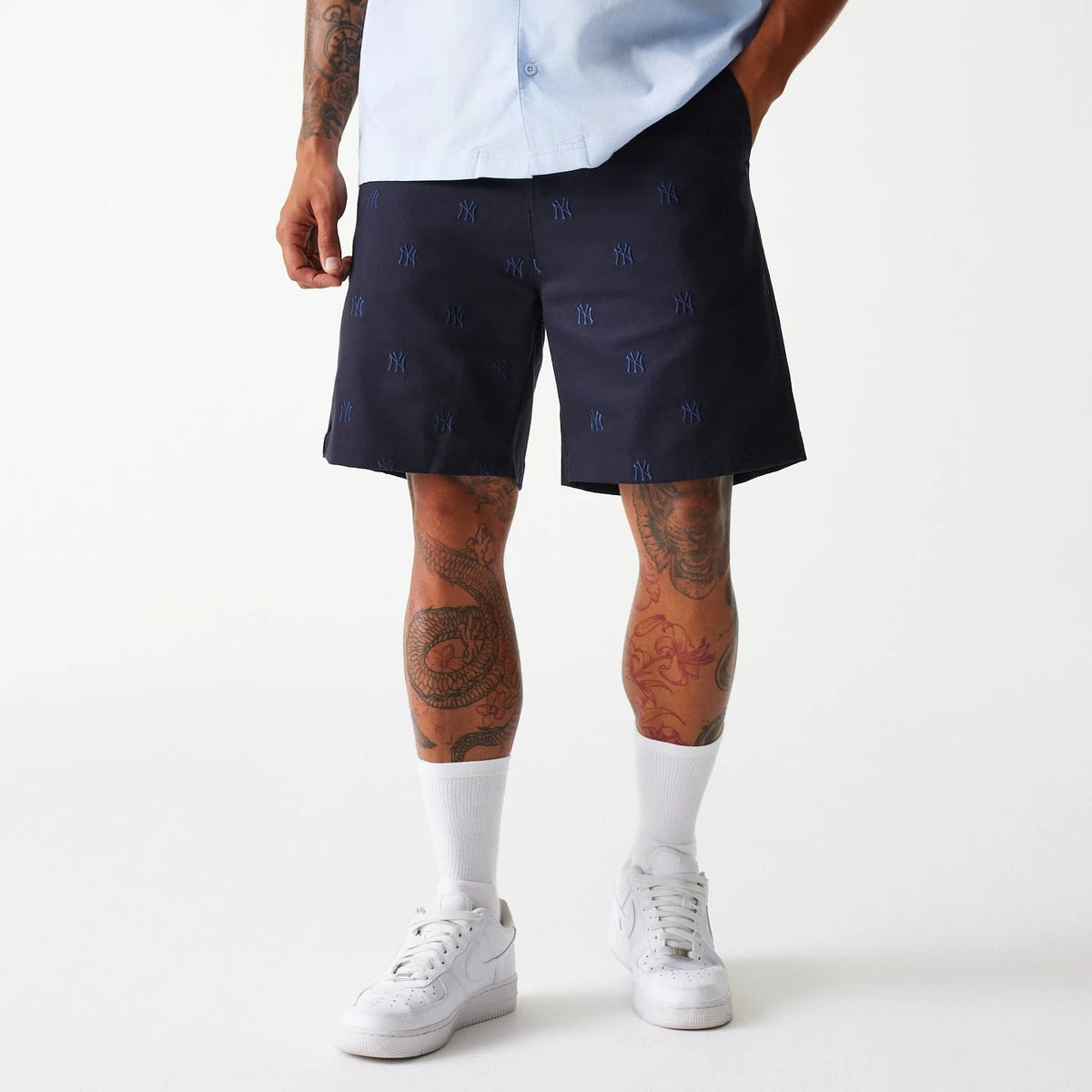 New York Yankees MLB Monogram Navy Shorts-klyvox