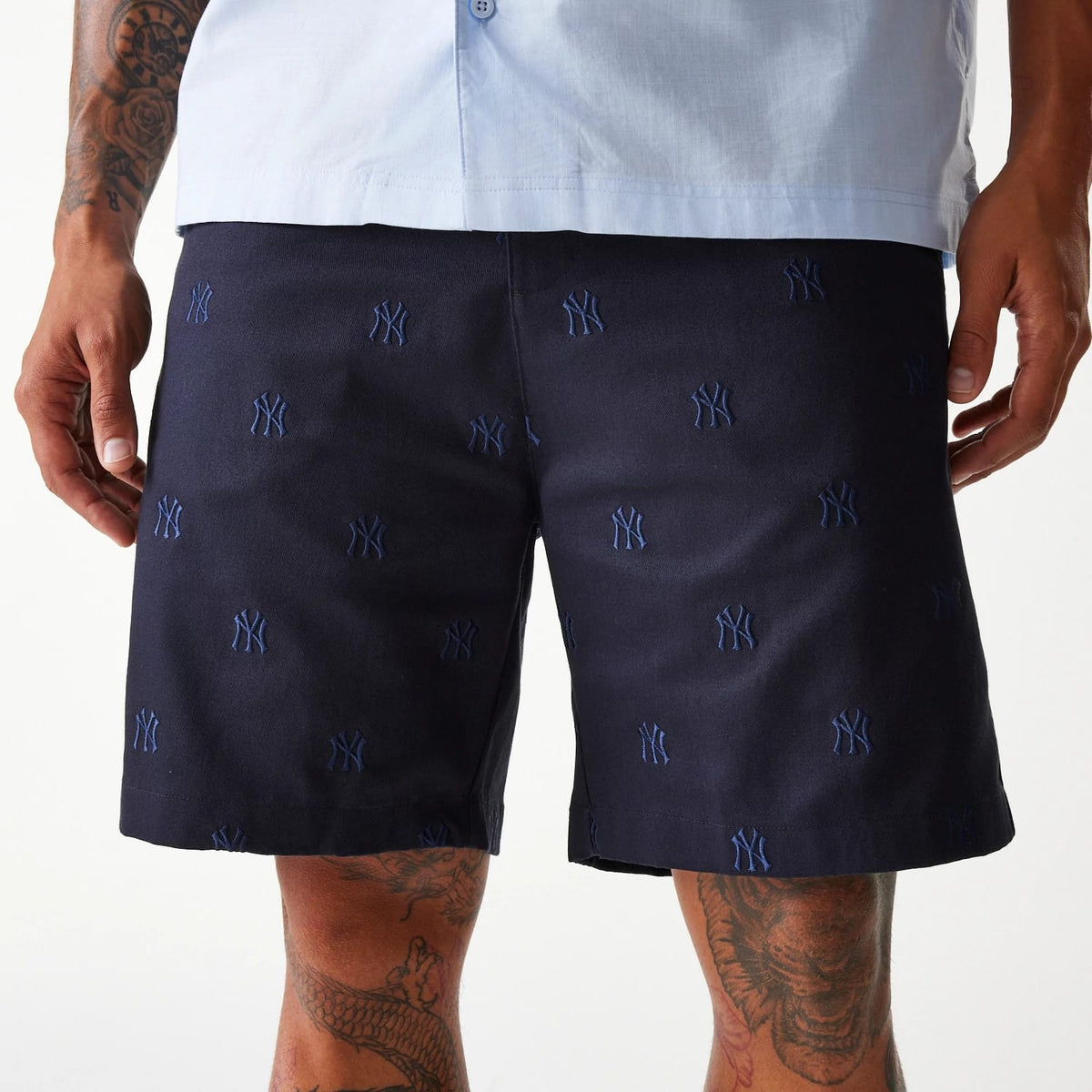 New York Yankees MLB Monogram Navy Shorts-klyvox
