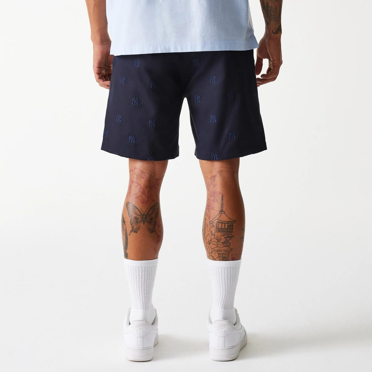 New York Yankees MLB Monogram Navy Shorts-klyvox
