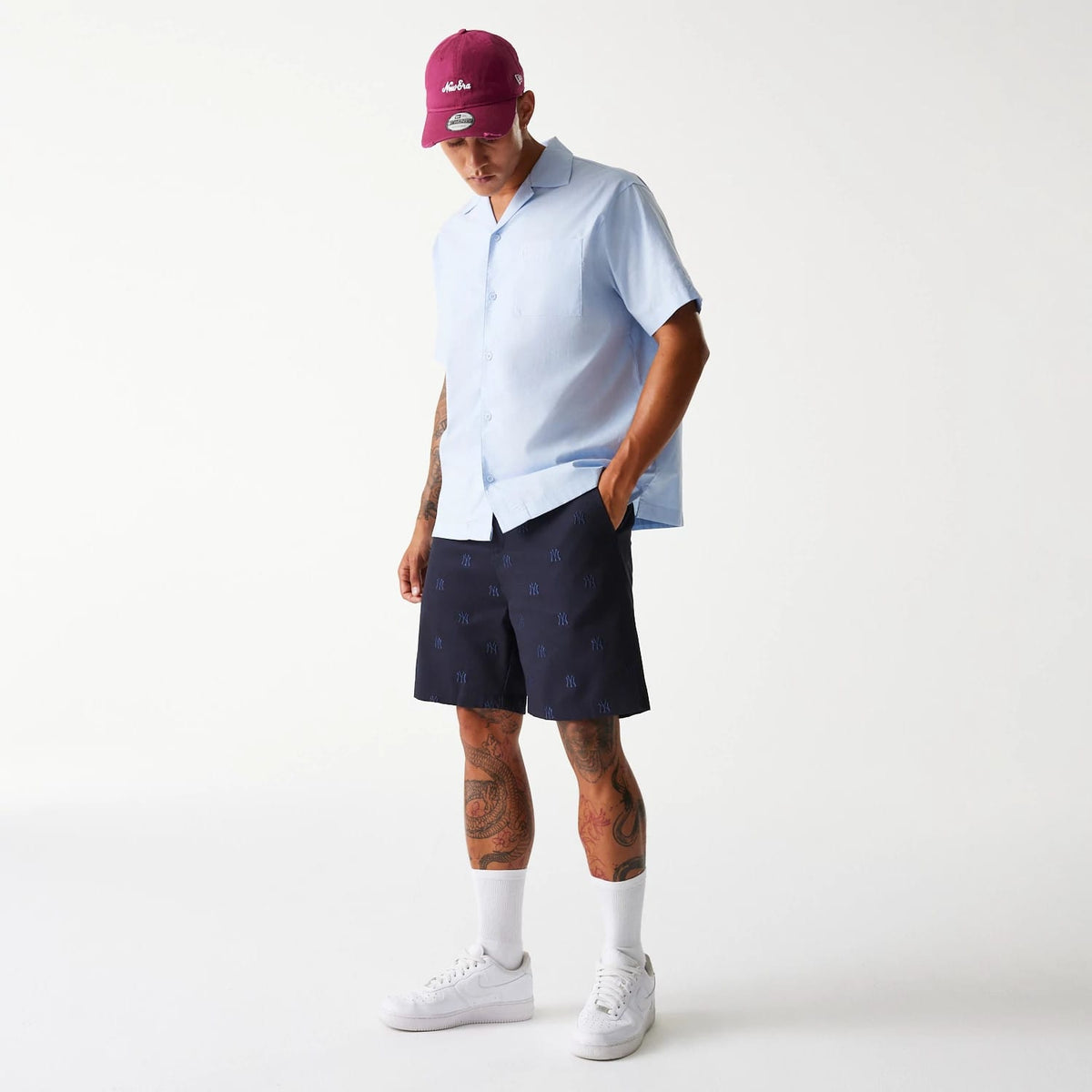 New York Yankees MLB Monogram Navy Shorts-klyvox