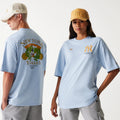 New York Yankees MLB Baseball Graphic Pastel Blue Oversized T-Shirt-klyvox