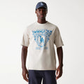 LA Dodgers MLB Floral Graphic Cream Oversized T-Shirt-klyvox