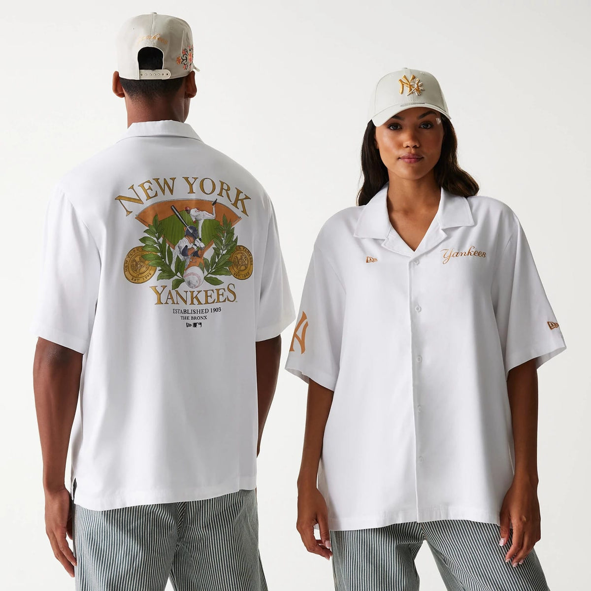 New York Yankees MLB Graphic White Revere Short Sleeve Shirt-klyvox