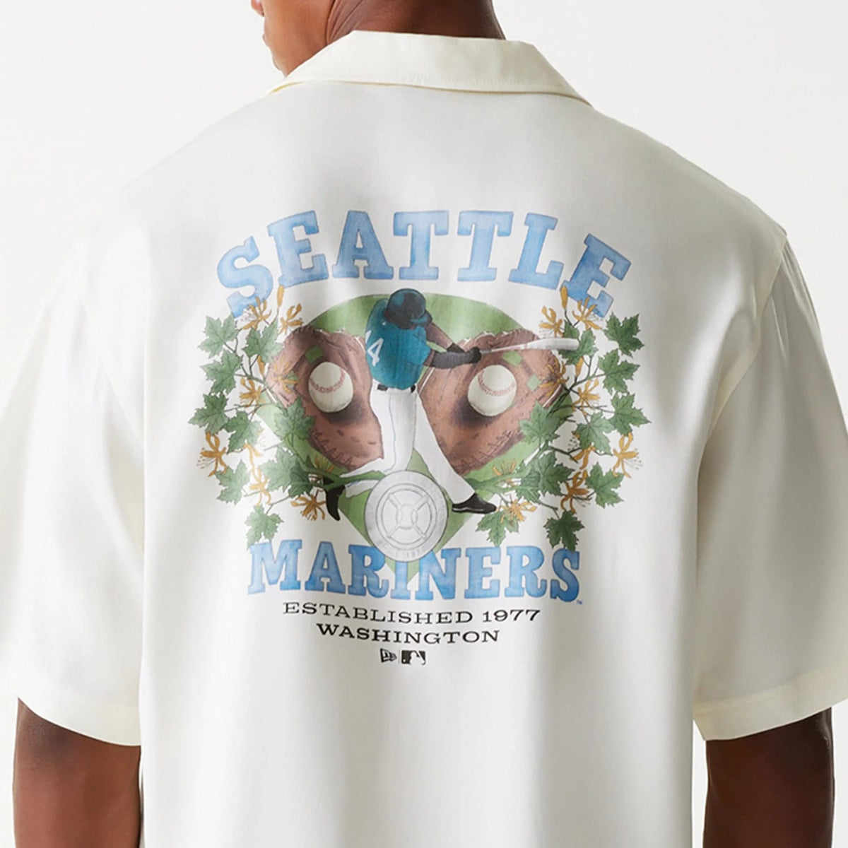 Seattle Mariners MLB Graphic Open White Revere Short Sleeve Shirt-klyvox