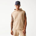 Chicago Bulls NBA Washed Beige Sleeveless Hoodie-klyvox