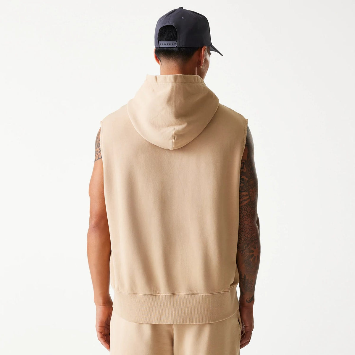 Chicago Bulls NBA Washed Beige Sleeveless Hoodie-klyvox