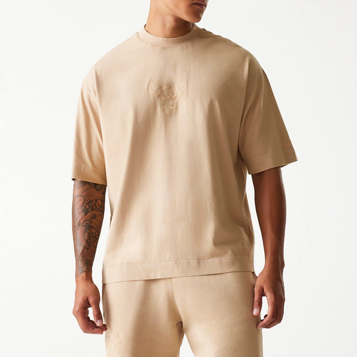 Chicago Bulls NBA Washed Beige Box T-Shirt-klyvox