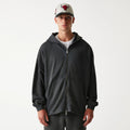 Chicago Bulls NBA Washed Grey Full Zip Hoodie-klyvox