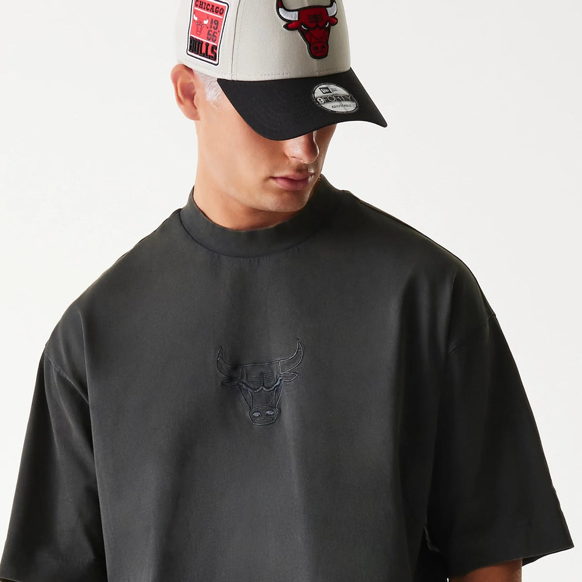 Chicago Bulls NBA Washed Grey Box T-Shirt-klyvox