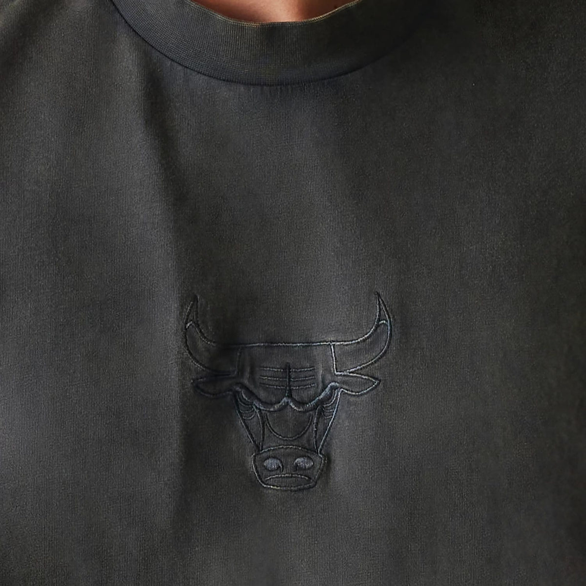 Chicago Bulls NBA Washed Grey Box T-Shirt-klyvox