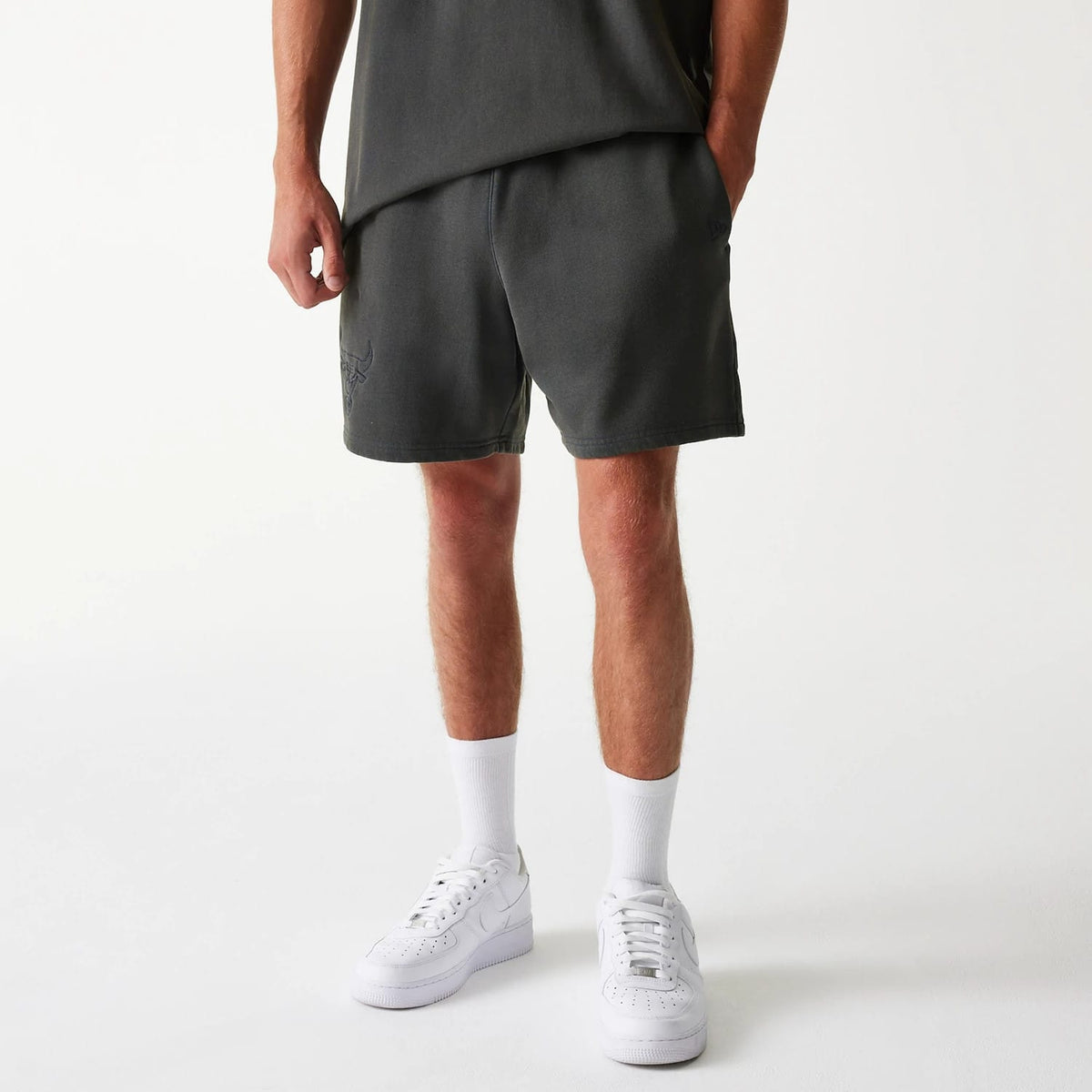 Chicago Bulls NBA Washed Grey Shorts-klyvox