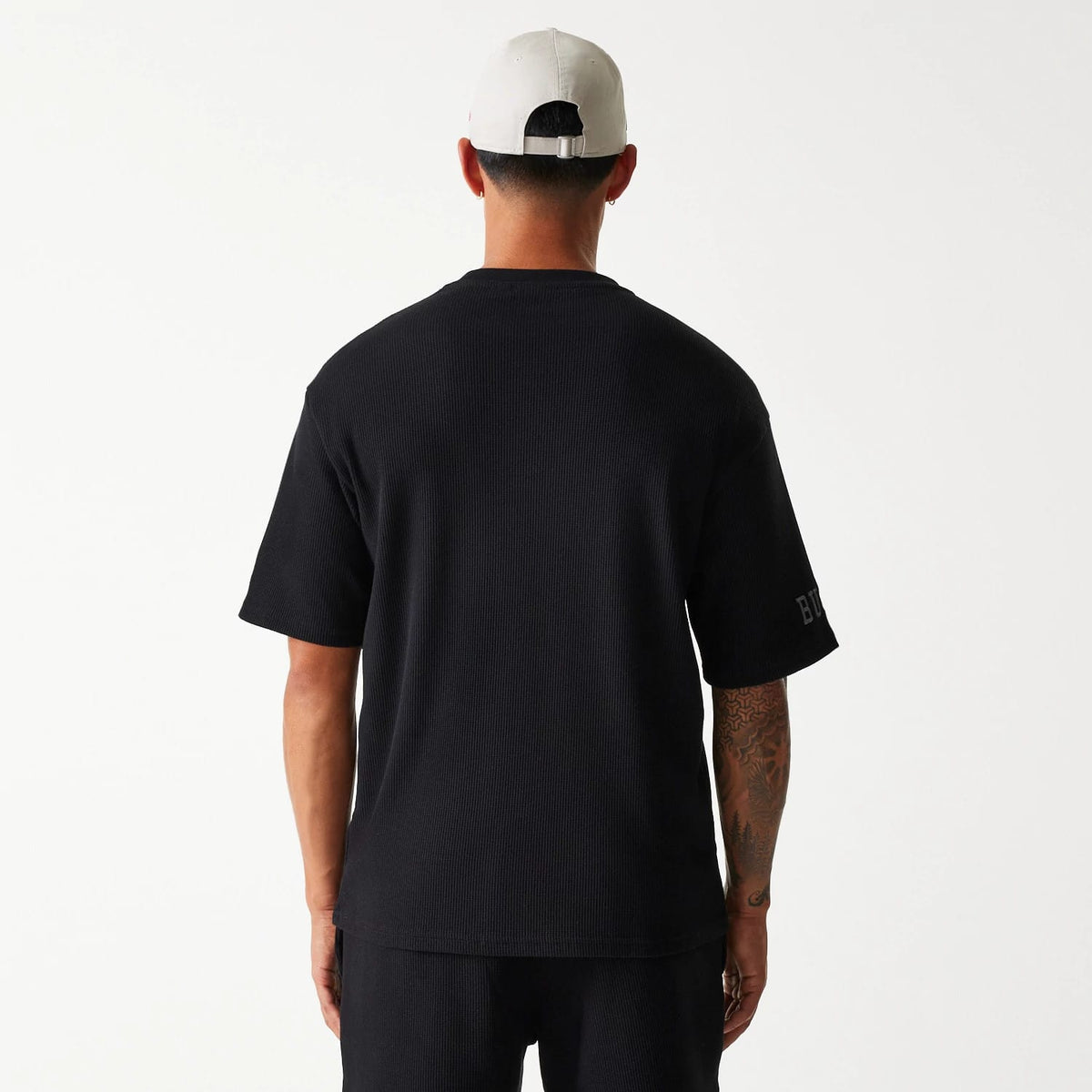 Chicago Bulls NBA Waffle Black Oversized T-Shirt-klyvox
