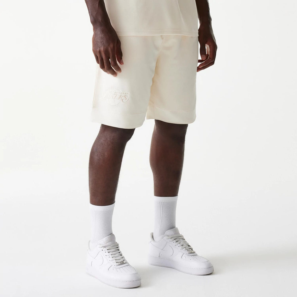 LA Lakers NBA Tonal Open White Mesh Shorts-klyvox