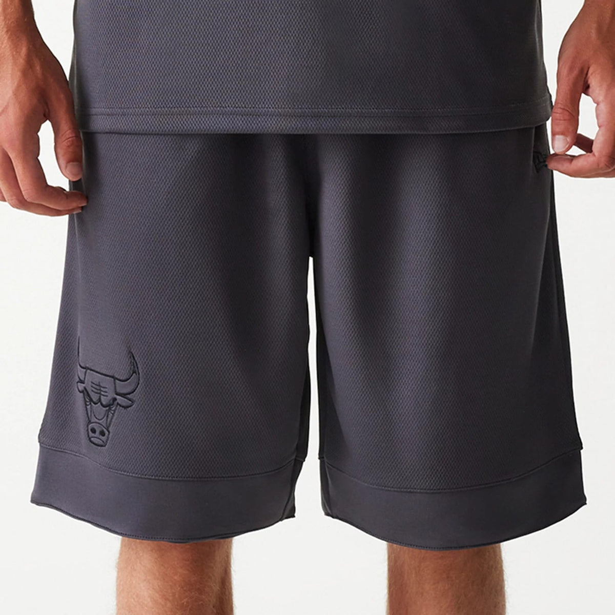 Chicago Bulls NBA Tonal Dark Grey Mesh Shorts-klyvox