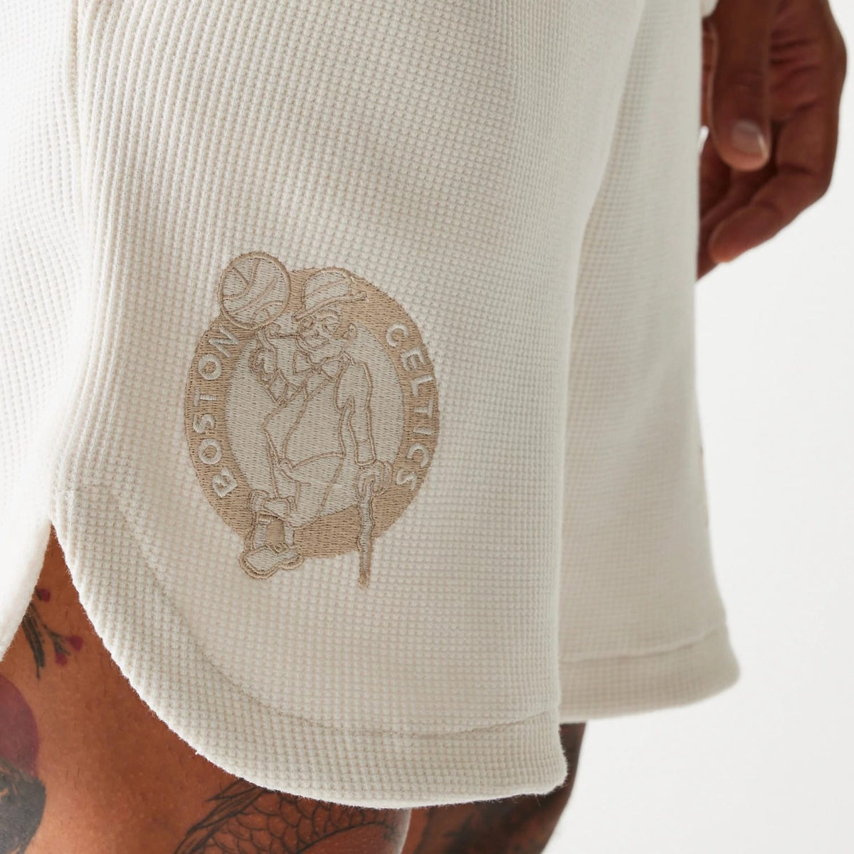 Boston Celtics NBA Waffle Open White Shorts-klyvox