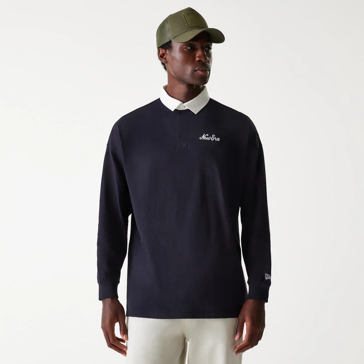 New Era Navy Oversized Rugby Shirt-klyvox