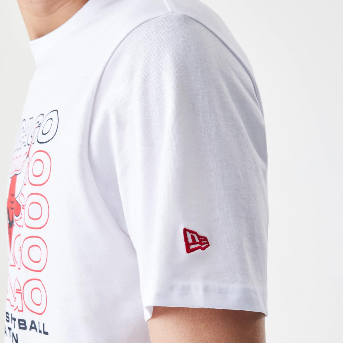Chicago Bulls NBA Stack Wordmark White T-Shirt-klyvox