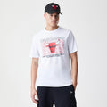Chicago Bulls NBA Stack Wordmark White T-Shirt-klyvox