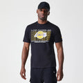 LA Lakers NBA Stack Wordmark Black T-Shirt-klyvox