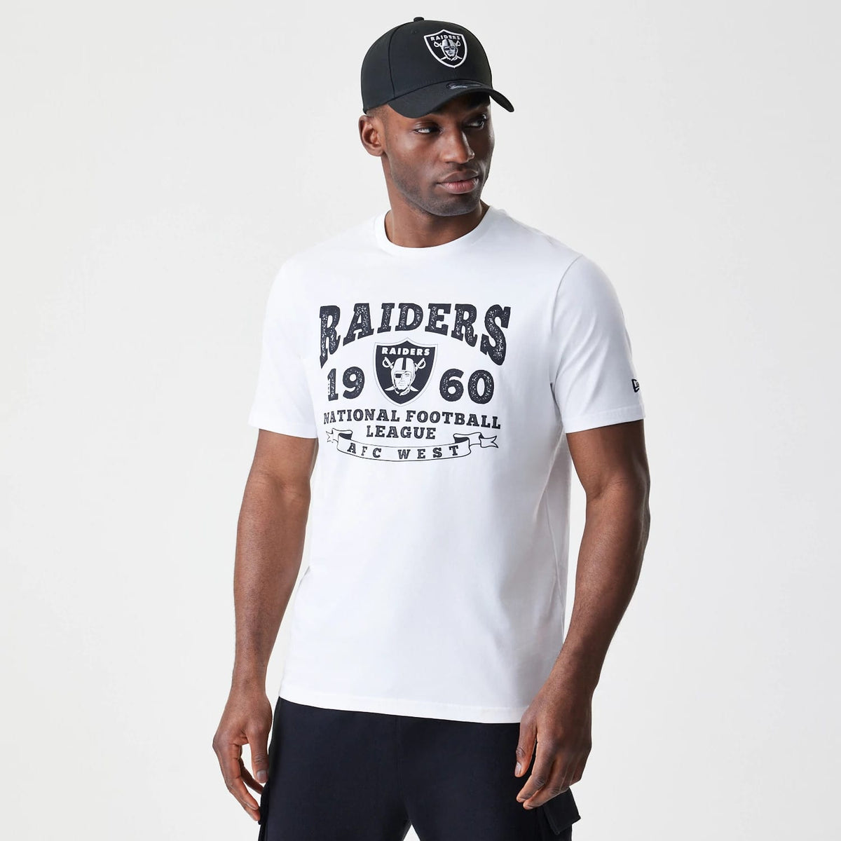Las Vegas Raiders NFL Stack Arch Logo White T-Shirt-klyvox