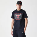 Chicago Bulls NBA Stack Wordmark Black T-Shirt-klyvox