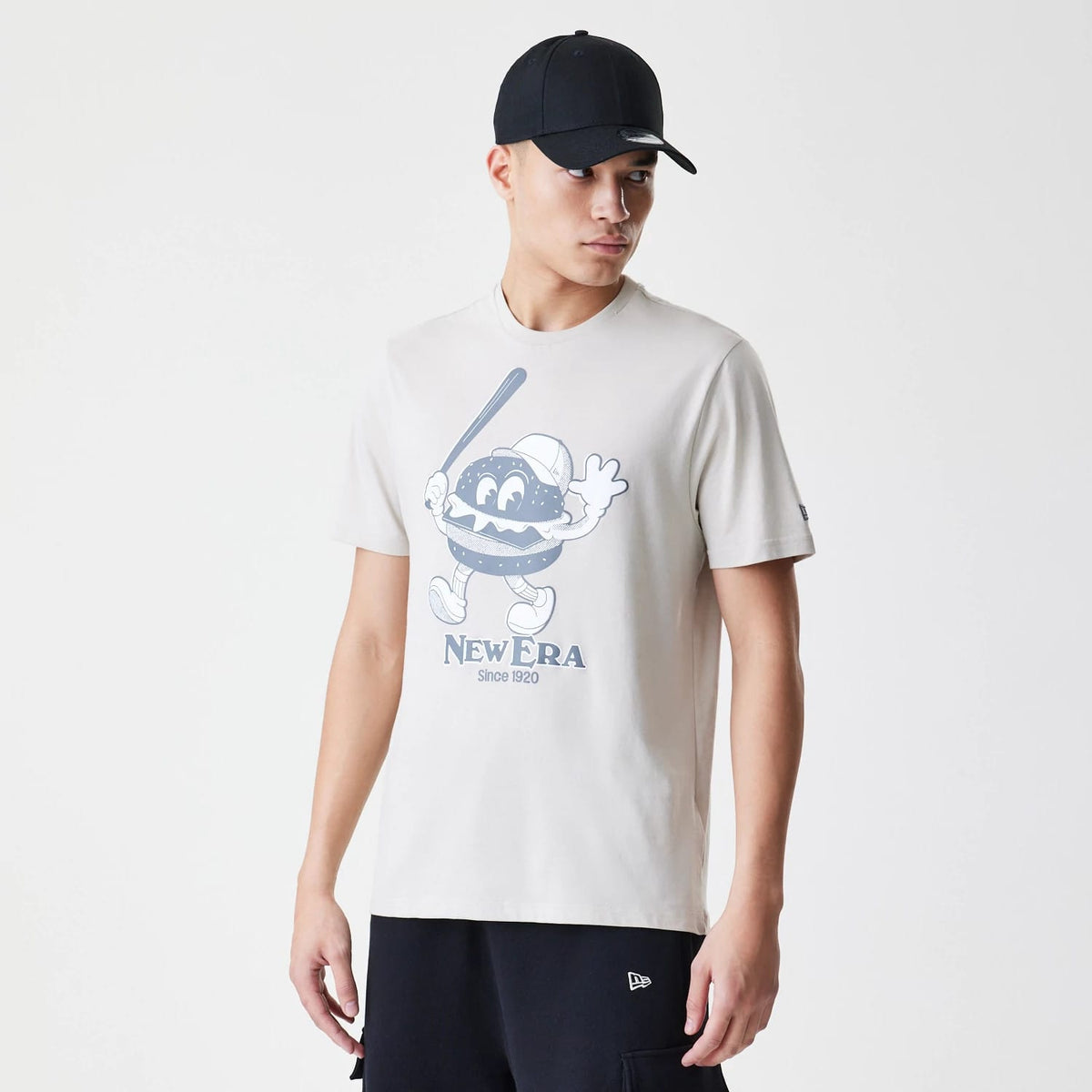 New Era Burger Graphic Cream T-Shirt-klyvox