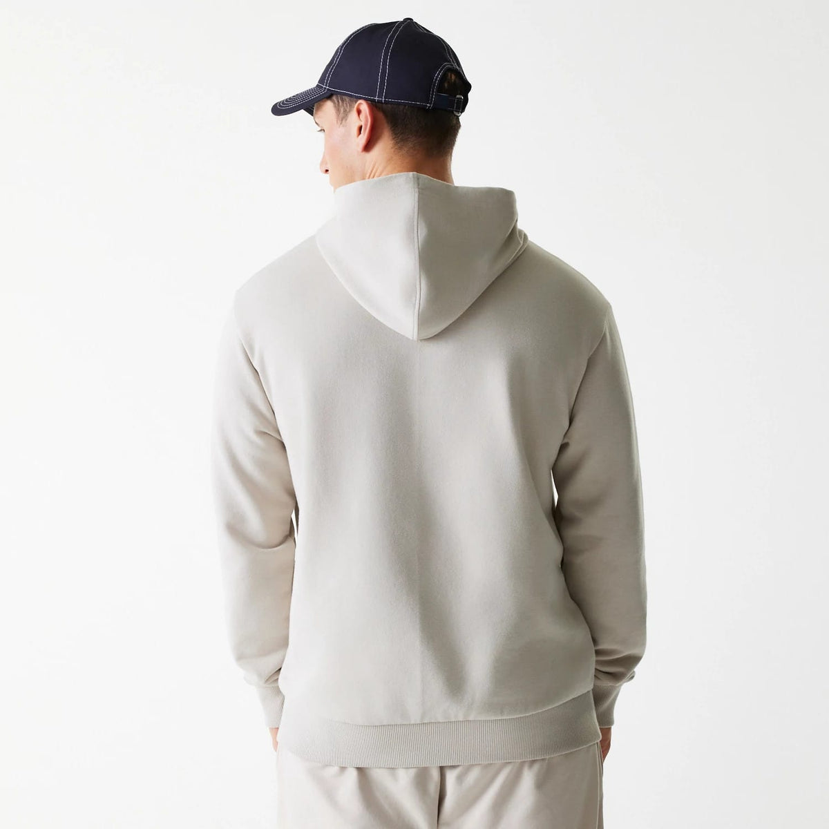 New York Yankees MLB League Essential Midi French Terry Cream Oversized Pullover Hoodie-klyvox