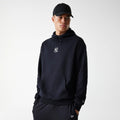 New York Yankees MLB League Essential Midi French Terry Black Oversized Pullover Hoodie-klyvox
