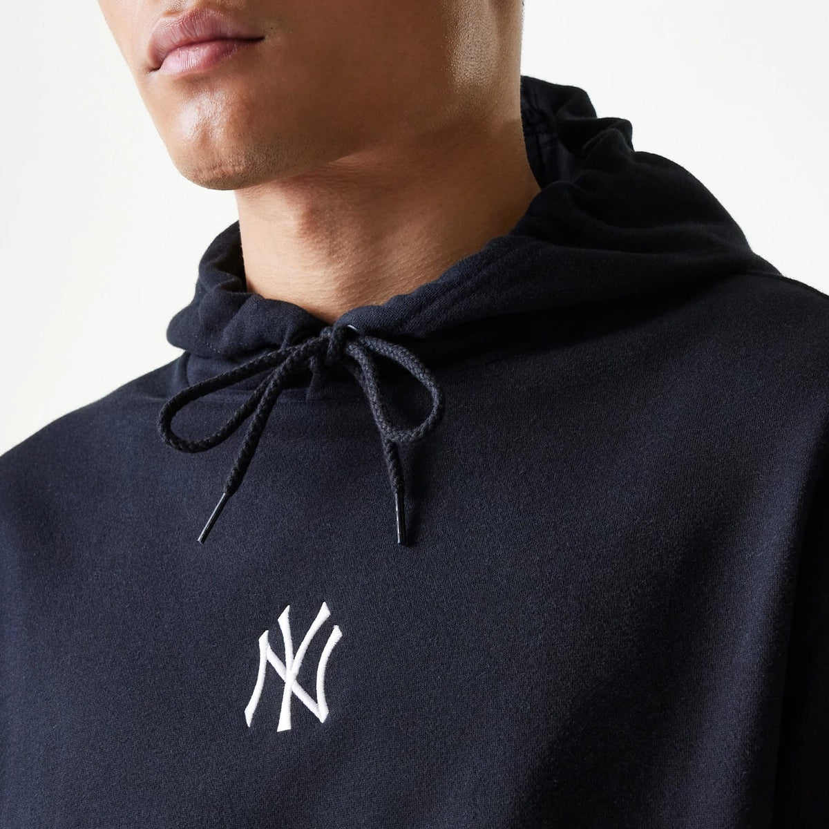 New York Yankees MLB League Essential Midi French Terry Black Oversized Pullover Hoodie-klyvox