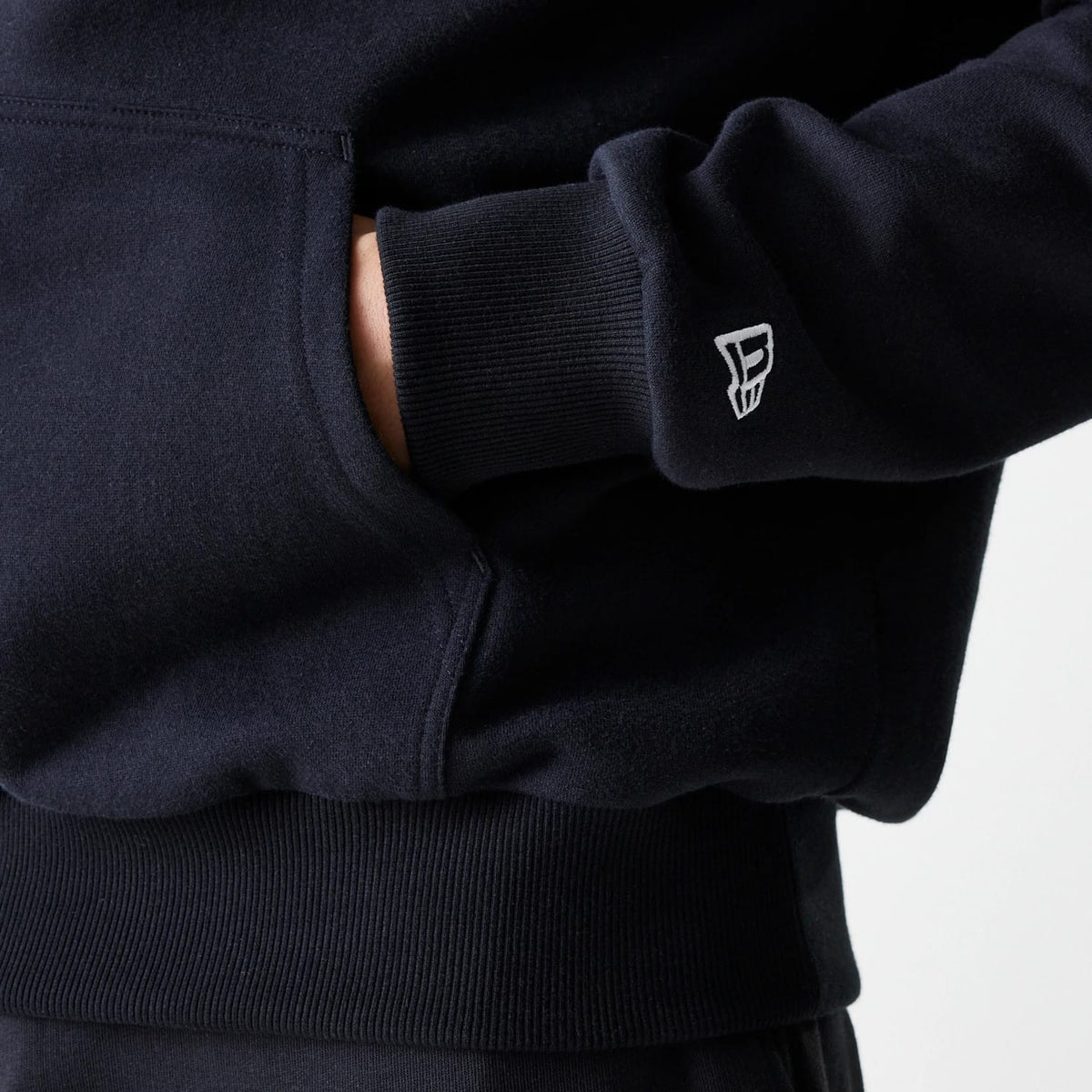 New York Yankees MLB League Essential Midi French Terry Black Oversized Pullover Hoodie-klyvox