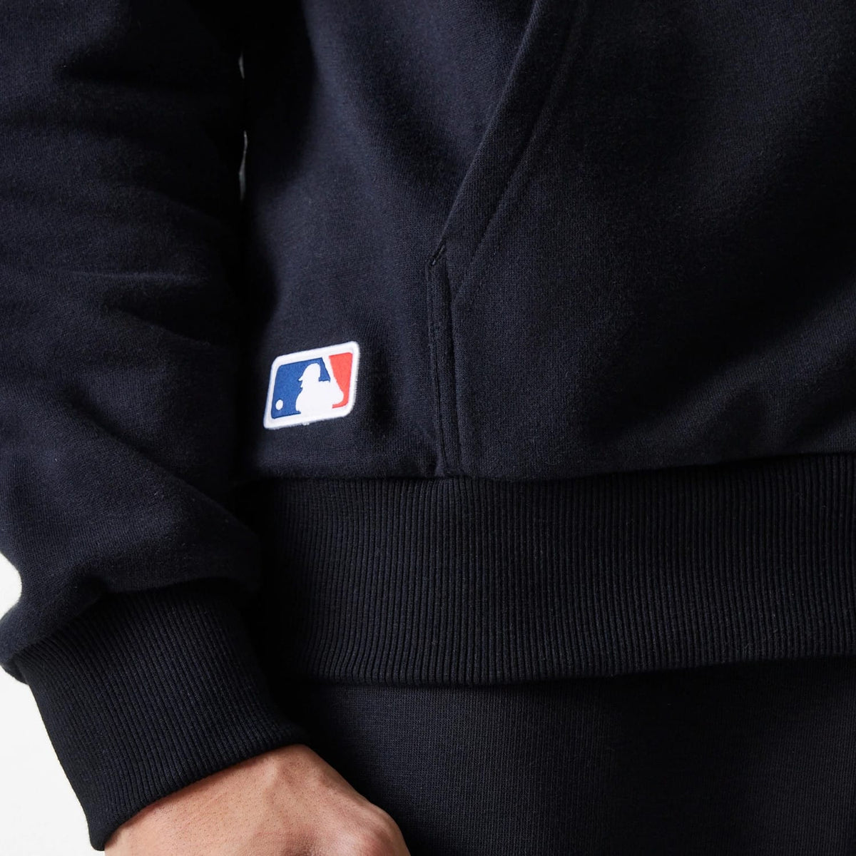 New York Yankees MLB League Essential Midi French Terry Black Oversized Pullover Hoodie-klyvox